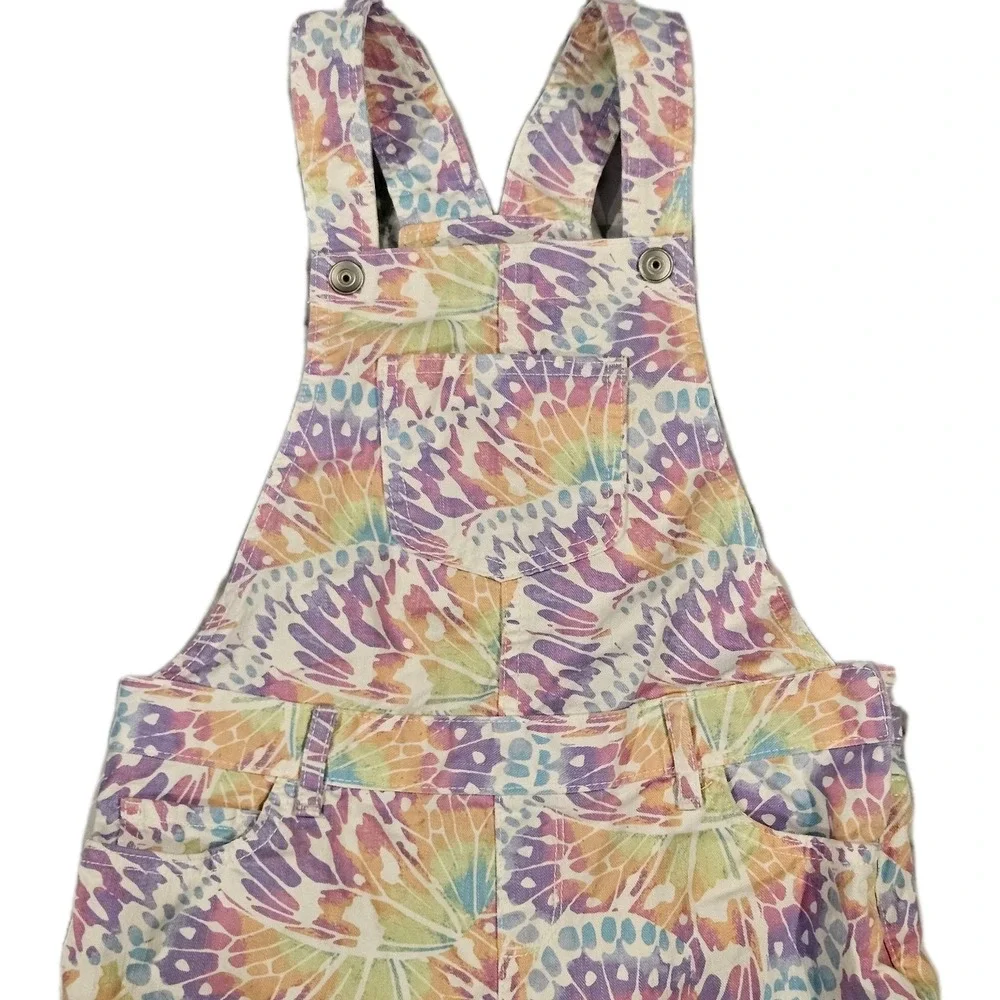 The Children's Place Pastel Tie‎ Dye Shortalls Size 10 Adjustable Pockets
